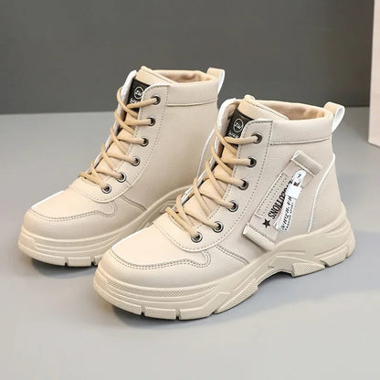 Women Boots 2024Winter Fashion Waterproof Height Increased Snow Boots Warm Plus High Top CottonShoes Platform Sports Ankle Boots Platonelstore