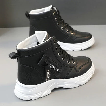 Women Boots 2024Winter Fashion Waterproof Height Increased Snow Boots Warm Plus High Top CottonShoes Platform Sports Ankle Boots Platonelstore