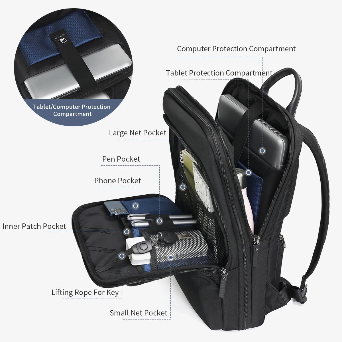 Lifetime Warranty Expandable Backpack Men Thin Bag For Men Travel Back Pack Waterproof Male 15.6inch Laptop Backpack Bag Mochila Platonelstore