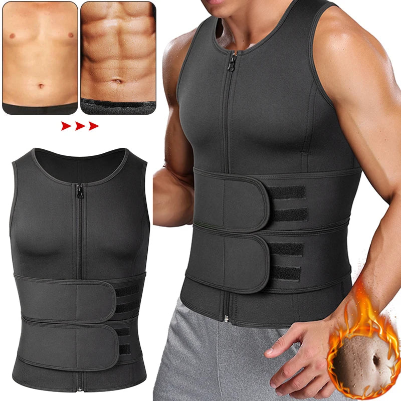 Men Waist Trainer Sauna Vest Fitness Corset Abdomen Slimming Body Shaper Belly Reducing Shapewear Burn Fat Shirt Trimmer Belt Platonelstore