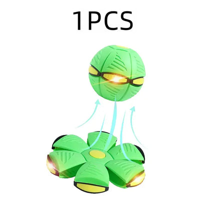 Dog Toys Flying Disc Ball Interactive Outdoor Exercise Training Game Magic Deformation Flat Throw Disc Bouncy Ball Pet Supplies Platonel
