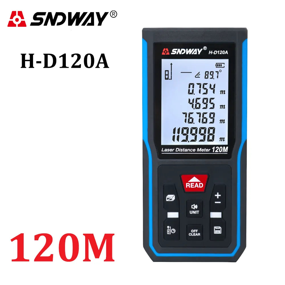SNDWAY Laser Distance Meter 100M 80M 60M 40M Rangefinder Laser Tape Measure Trena Digital Range Finder Ruler Roulette Platonel