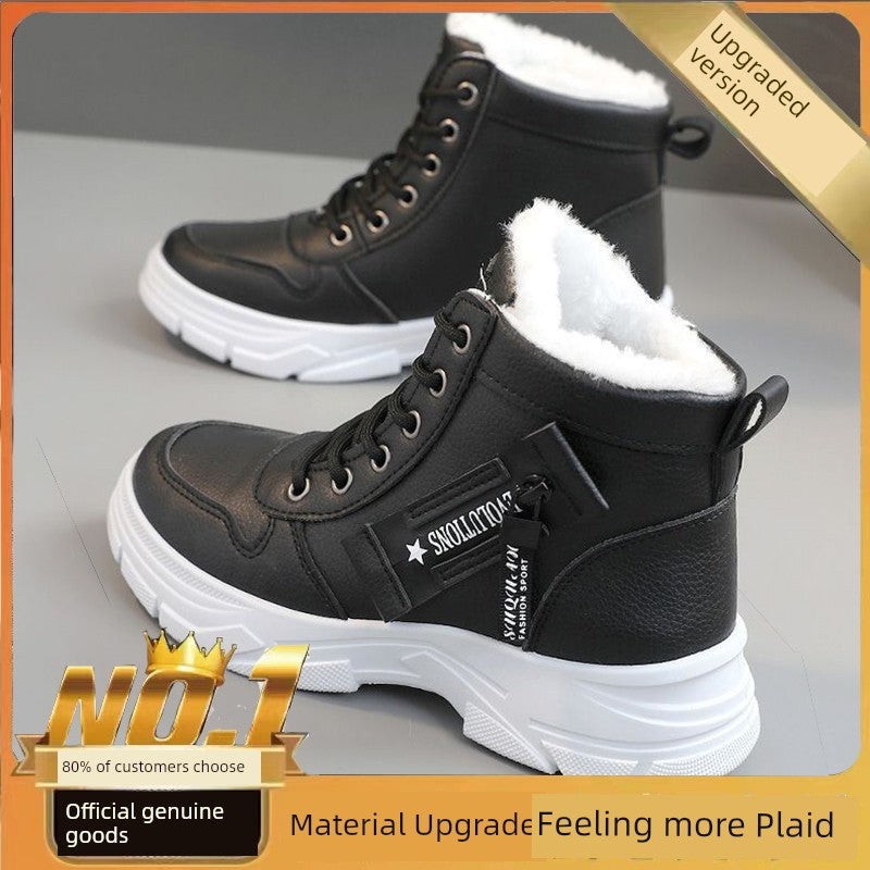 Smir 2024 New Sports Shoes Women's High-Top Winter Fleece-lined Thickening Thermal Cotton Shoes Platform Snow Boots Women Platonelstore