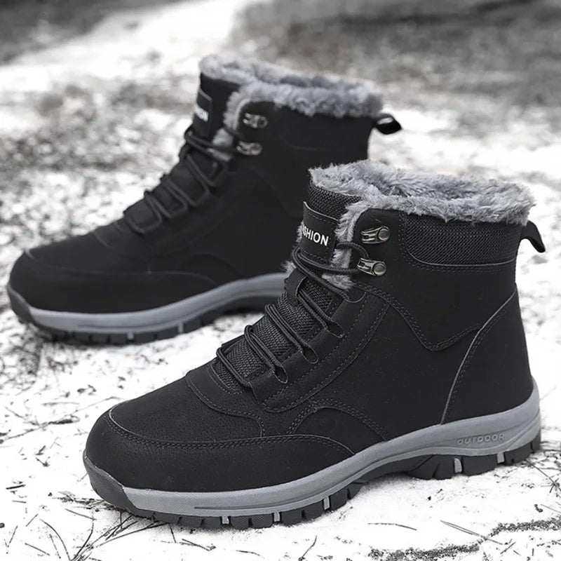 Men's Shoes Snow Boots Women's Platform Plus Size Sneakers Fashion Waterproof Casual Shoes Winter Fur Warm Ankle Boots Big Size Platonelstore