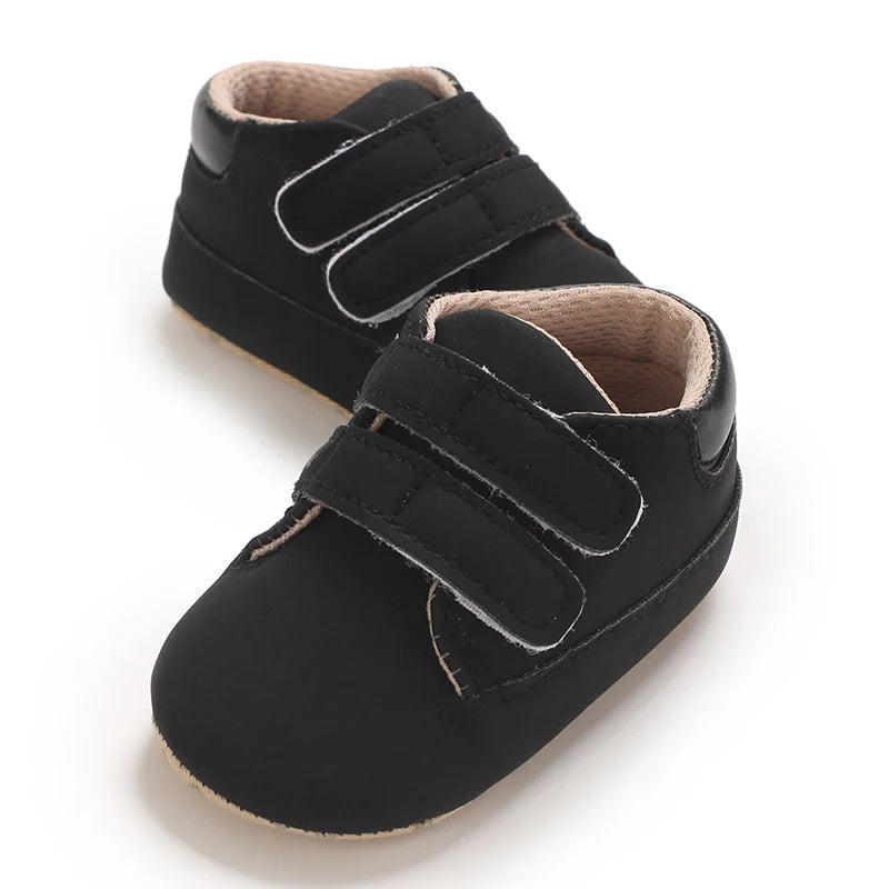 Newborn Baby Shoes Classic Leather Soft Soles Non Slip Toddler Walking Shoes for Boys and Girls 0-18M First Step Walking Shoes Platonelstore