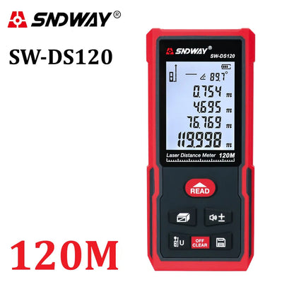 SNDWAY Laser Distance Meter 100M 80M 60M 40M Rangefinder Laser Tape Measure Trena Digital Range Finder Ruler Roulette Platonel