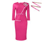 Elegant African Printed Wraparound Pencil Dress Women's Fashion Spring New Style D551 OL Skirt Bodycon Dress Elegant Manner Platonelstore