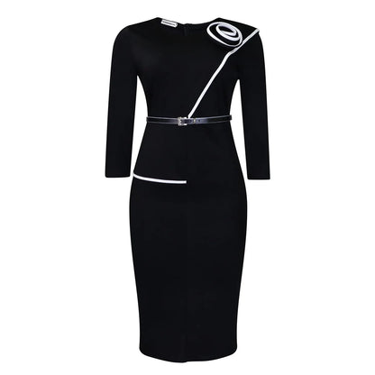 Elegant African Printed Wraparound Pencil Dress Women's Fashion Spring New Style D551 OL Skirt Bodycon Dress Elegant Manner Platonelstore