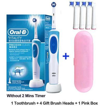 Electric Toothbrush 2D Rotary Vibration Clean Charging Tooth Brush Cross Action Bristle Oral Care 4 Gift Brush Heads Free Platonel
