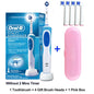 Electric Toothbrush 2D Rotary Vibration Clean Charging Tooth Brush Cross Action Bristle Oral Care 4 Gift Brush Heads Free Platonel