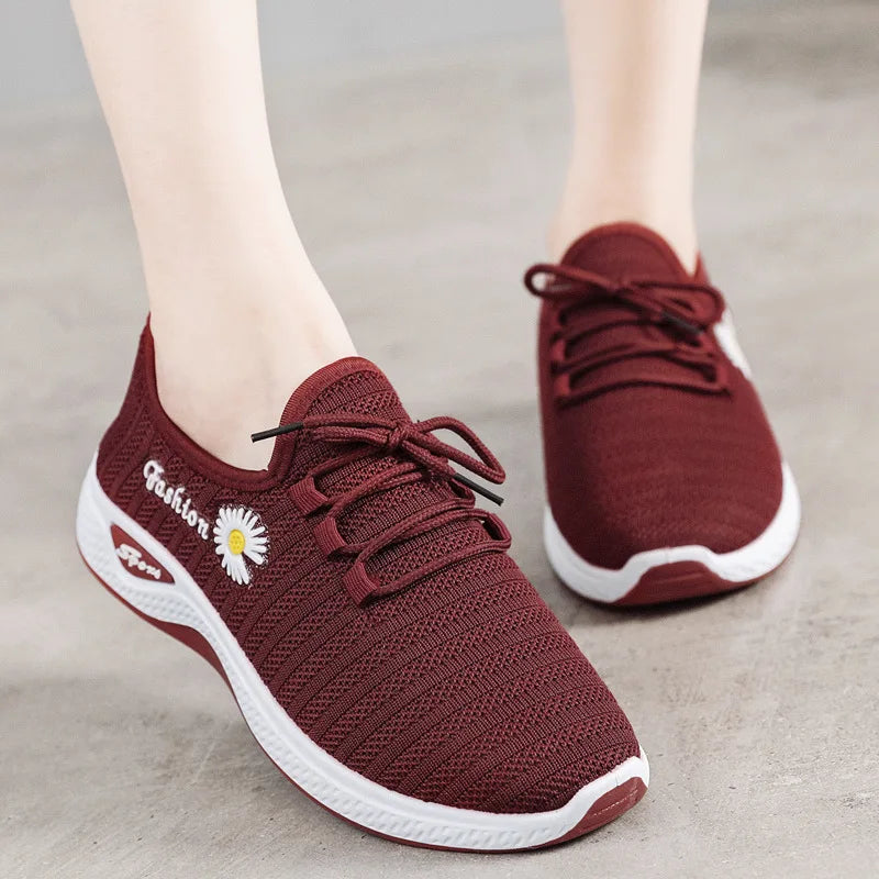 Women's Shoes Autumn New Style True Fly Weaving Old Beijing Cloth Shoes Little Daisy Women's Casual Sports Shoes Walking Shoes Platonelstore