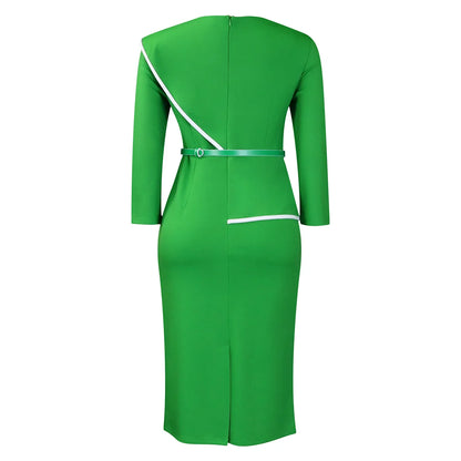 Elegant African Printed Wraparound Pencil Dress Women's Fashion Spring New Style D551 OL Skirt Bodycon Dress Elegant Manner Platonelstore