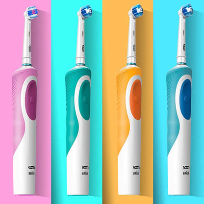 Electric Toothbrush 2D Rotary Vibration Clean Charging Tooth Brush Cross Action Bristle Oral Care 4 Gift Brush Heads Free Platonel