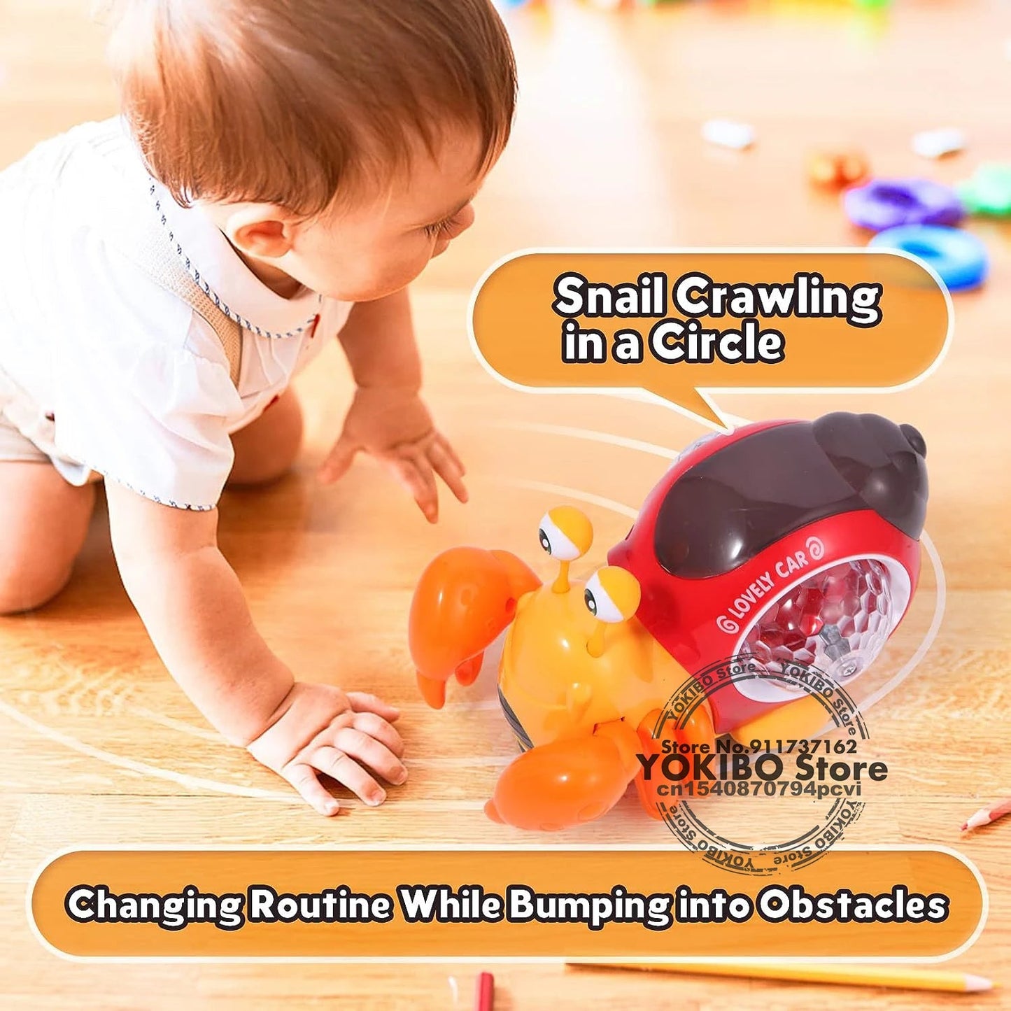 Crawling Crab Baby Toys with Music LED Light Up Interactive Musical Toys for Baby Dancing Crawling Toys Moving Toddler Toys 0 12 Platonel