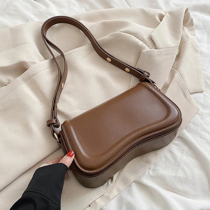 Women PU Shoulder Bag Versatile Leather Handbag Casual Trendy Crossbody Bag Flap Girl Satchel Purse Platonelstore