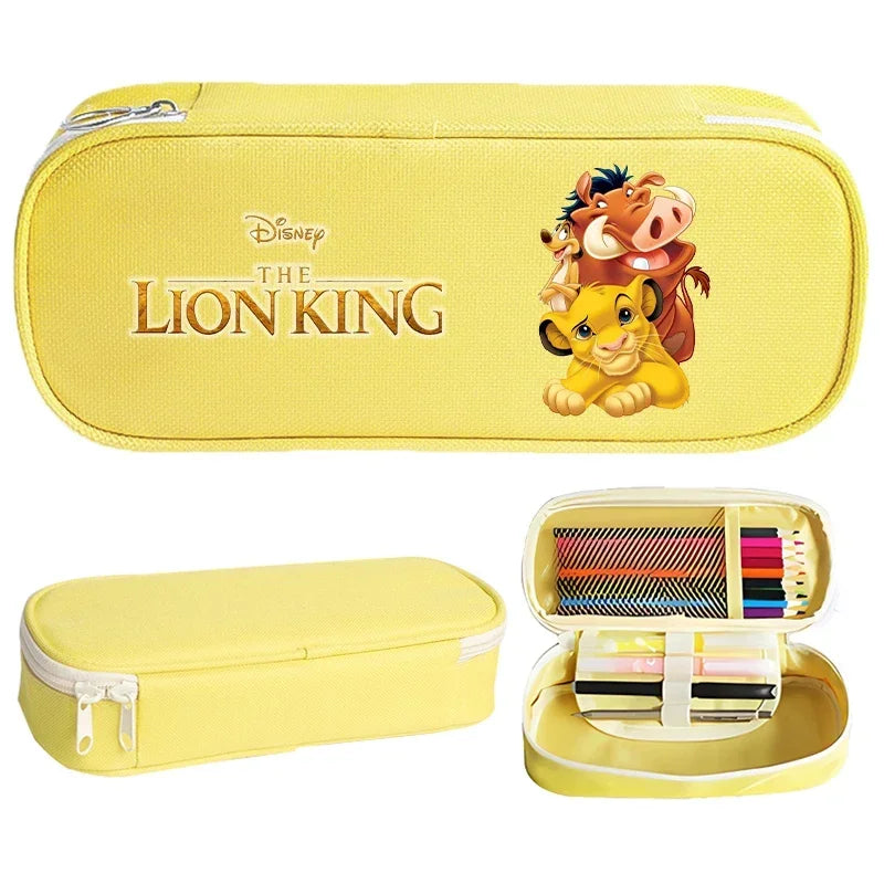 Mufasa Lion King Student Pencil Case Movie Cartoon Printed Pencil Bag Kids Go School Stationery Portable Storage Cute Anime Gift Platonelstore