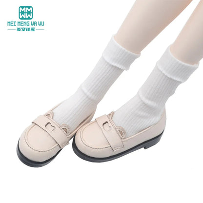 BJD Doll Leather Shoes 43-60cm 1/3 1/4 SD Doll Toy Ball Joint Doll Fashion Flat Shoes Pink Black Brown Doll Gift Platonelstore