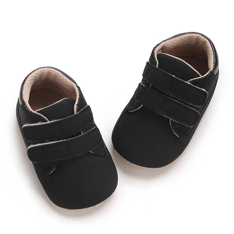 Newborn Baby Shoes Classic Leather Soft Soles Non Slip Toddler Walking Shoes for Boys and Girls 0-18M First Step Walking Shoes Platonelstore