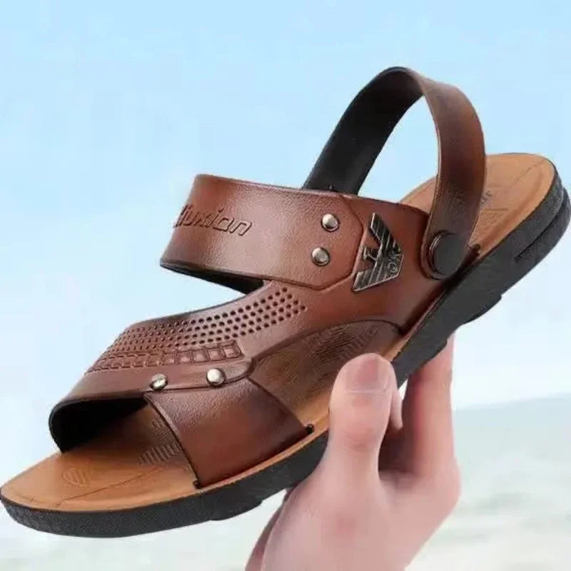 Mens Summer Sandals Outdoor Breathable Casual Sandalias  2025 Non Slip Beach Shoes Formal Office Walking Flats Platonelstore