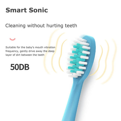 Cartoon Electric Toothbrush Twins Kids Sonic Electric Toothbrushes with 5 Replacement Brush Heads Battery Electric Teeth Brush Platonelstore