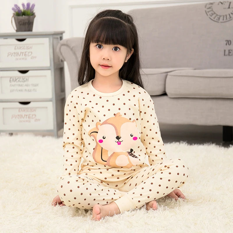 Spring Autumn Girls Cotton Pajamas Baby Full Sleeve Soft Sleepwear Children Winter Underwear Sets Kids Cartoon Pijamas Boys Pjs Platonelstore