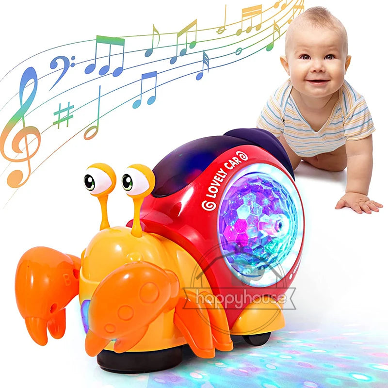 Crawling Crab Baby Toys with Music LED Light Up Interactive Musical Toys for Baby Dancing Crawling Toys Moving Toddler Toys 0 12 Platonel