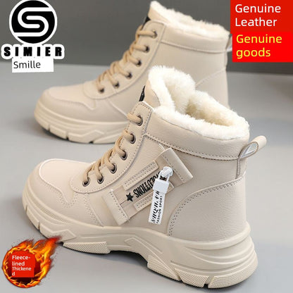 Smir 2024 New Sports Shoes Women's High-Top Winter Fleece-lined Thickening Thermal Cotton Shoes Platform Snow Boots Women Platonelstore