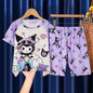 Summer Children's Pajamas Short Sleeve Girls Cartoon Old Boys Boys Home Clothes Set Pajama Sleepwear Robe Clothing Mother Kids Platonelstore