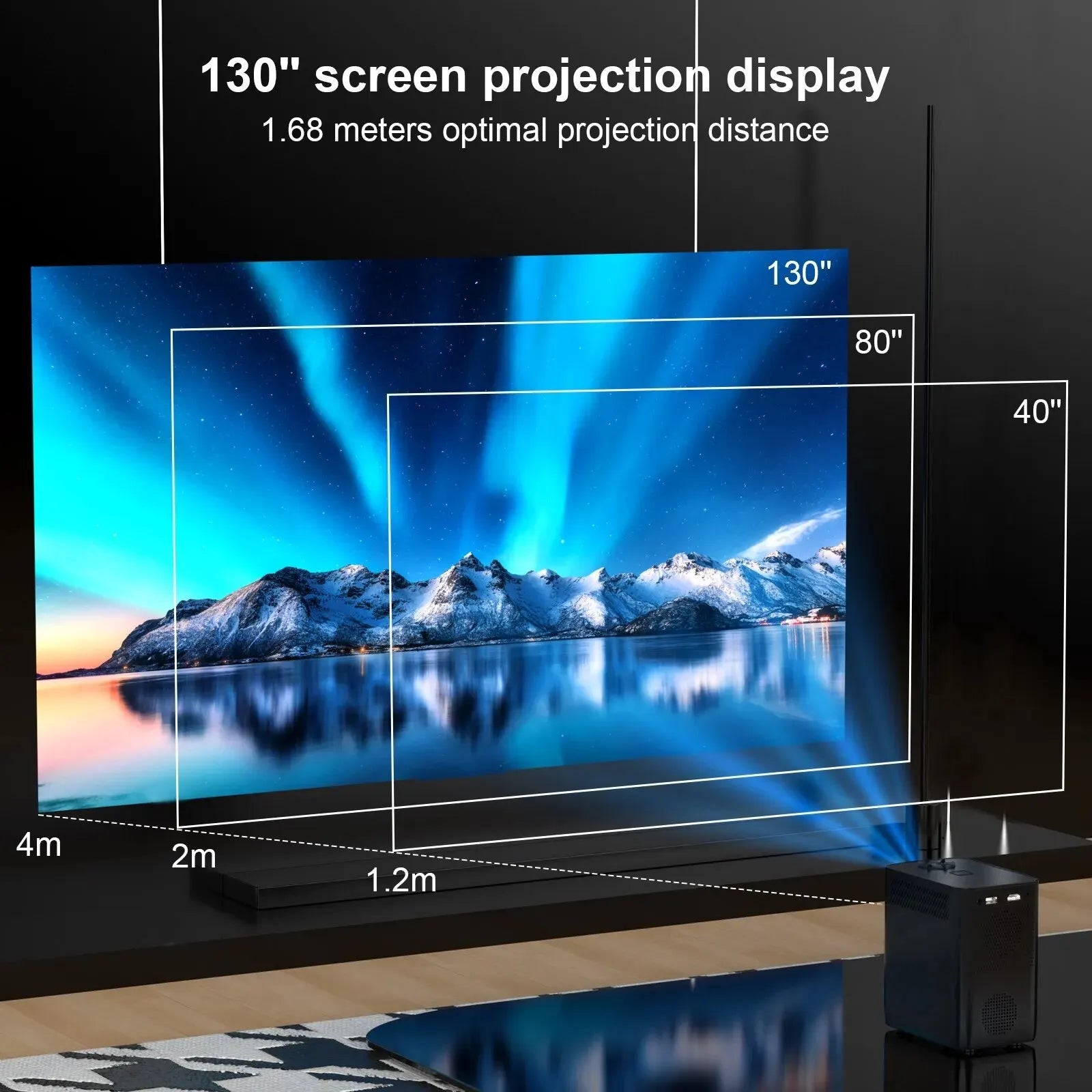 HONGTOP S30MAX Android Wifi 4k Smart Portable Projector with WiFi and Bluetooth Pocket Outdoor 4K 9500L Android 10.0 Projector Platonel