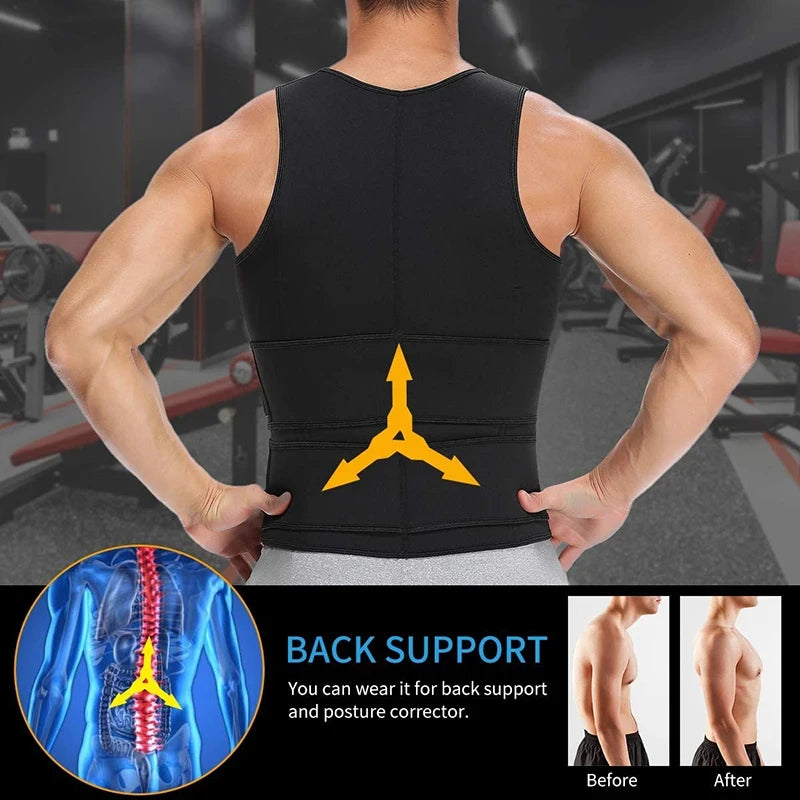 Men Body Shaper Waist Trainer Vest Slimming Sauna Sweat Vest Compression Undershirt Shapewear  Workout Tank Tops  Corset Platonelstore