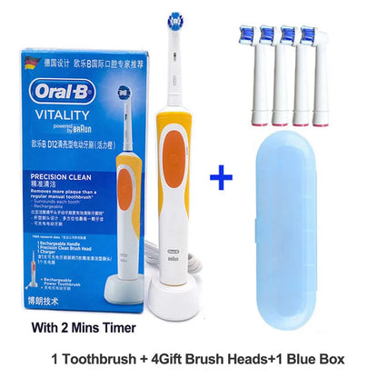 Electric Toothbrush 2D Rotary Vibration Clean Charging Tooth Brush Cross Action Bristle Oral Care 4 Gift Brush Heads Free Platonel