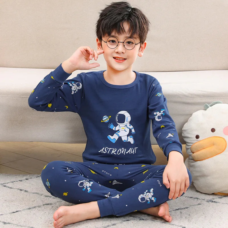 Spring Autumn Girls Cotton Pajamas Baby Full Sleeve Soft Sleepwear Children Winter Underwear Sets Kids Cartoon Pijamas Boys Pjs Platonelstore