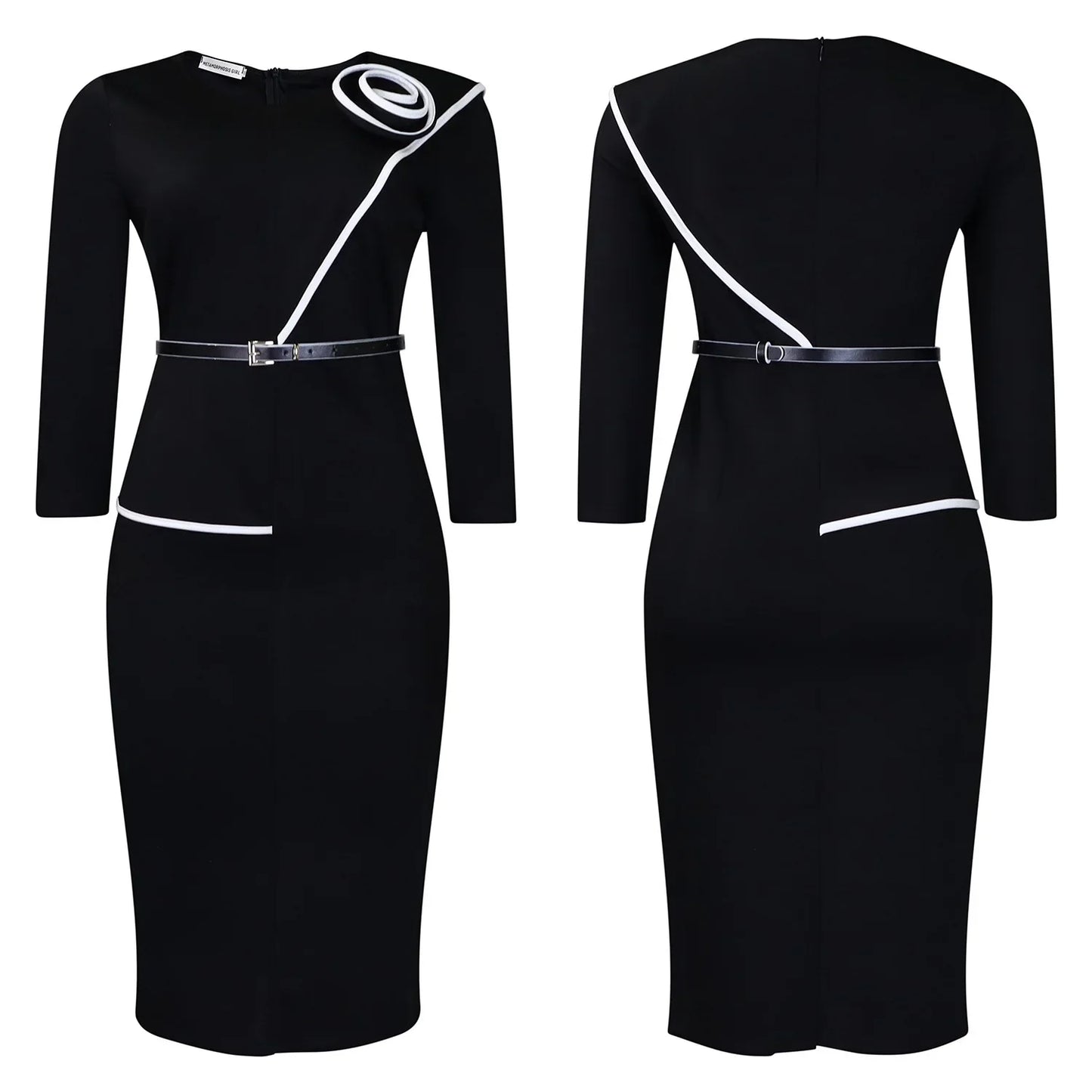 Elegant African Printed Wraparound Pencil Dress Women's Fashion Spring New Style D551 OL Skirt Bodycon Dress Elegant Manner Platonelstore