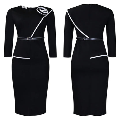 Elegant African Printed Wraparound Pencil Dress Women's Fashion Spring New Style D551 OL Skirt Bodycon Dress Elegant Manner Platonelstore