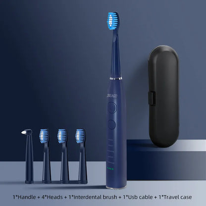 Seago Electric Toothbrush USB Rechargeable Adult 360 Days Long Battery Life with 4 Replacement Heads Gift SG-575 Platonelstore