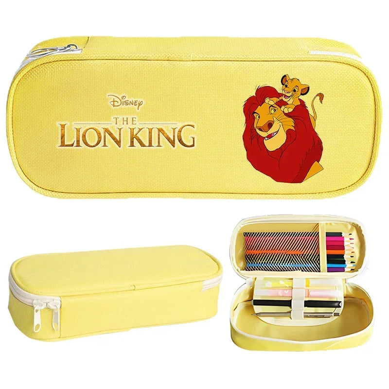 Mufasa Lion King Student Pencil Case Movie Cartoon Printed Pencil Bag Kids Go School Stationery Portable Storage Cute Anime Gift Platonelstore