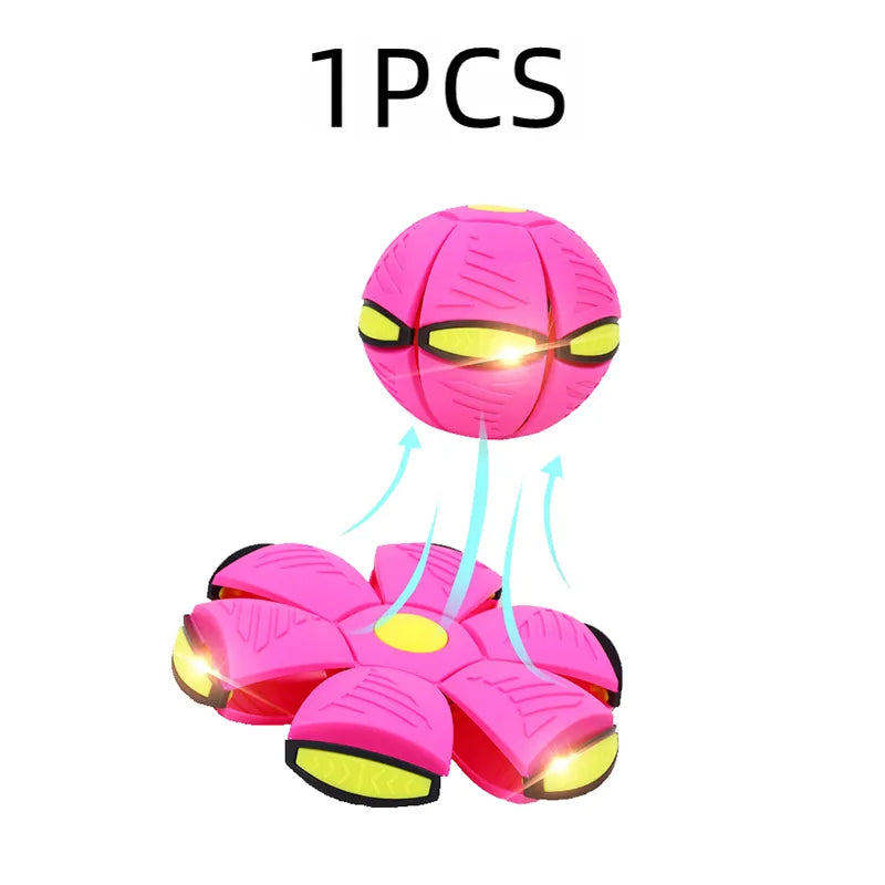 Dog Toys Flying Disc Ball Interactive Outdoor Exercise Training Game Magic Deformation Flat Throw Disc Bouncy Ball Pet Supplies Platonel
