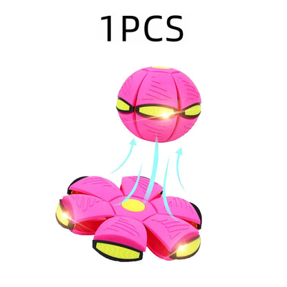Dog Toys Flying Disc Ball Interactive Outdoor Exercise Training Game Magic Deformation Flat Throw Disc Bouncy Ball Pet Supplies Platonel