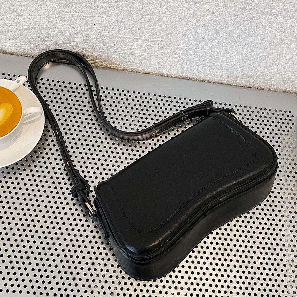 Women PU Shoulder Bag Versatile Leather Handbag Casual Trendy Crossbody Bag Flap Girl Satchel Purse Platonelstore