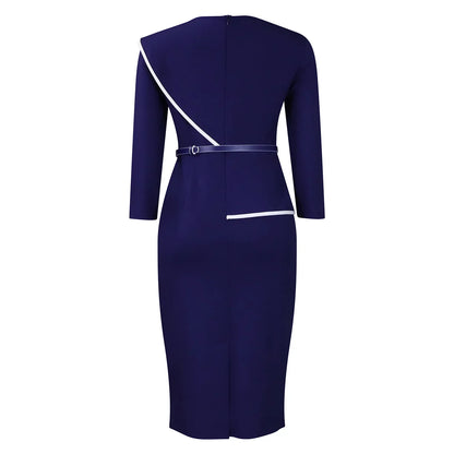 Elegant African Printed Wraparound Pencil Dress Women's Fashion Spring New Style D551 OL Skirt Bodycon Dress Elegant Manner Platonelstore