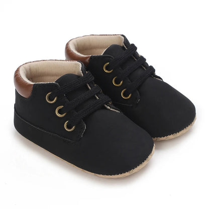Newborn Baby Shoes Classic Leather Soft Soles Non Slip Toddler Walking Shoes for Boys and Girls 0-18M First Step Walking Shoes Platonelstore