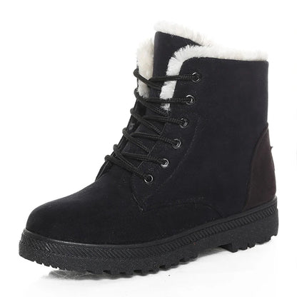 Women's Winter Boots Low Heels Women Boots With Fur Warm Winter Shoes Women Snow Boots Ankle Botas Mujer Winter Footwear Female Platonelstore