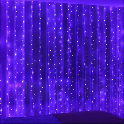 LED Curtain String Lights Christmas Garland Decor Fairy Light 8 Modes USB Remote Control Wedding Holiday Party for Bedroom Home Platonelstore