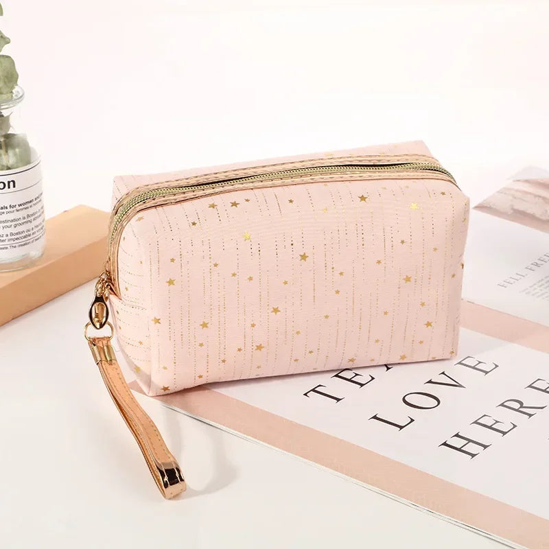 Women Paillette Stars Cosmetic Bag Make Up Pouch Travel Wash Toiletry Ladies Makeup Bag Lipstick Cosmetic Organizer Bags Platonelstore