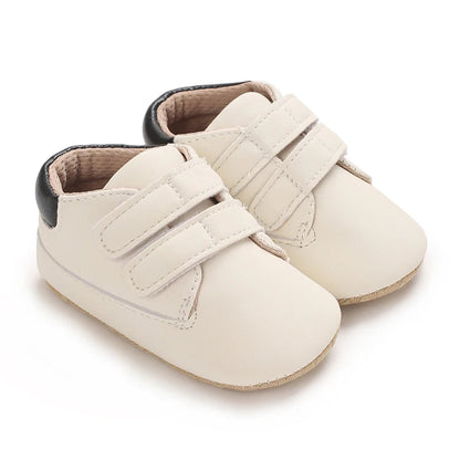Newborn Baby Shoes Classic Leather Soft Soles Non Slip Toddler Walking Shoes for Boys and Girls 0-18M First Step Walking Shoes Platonelstore