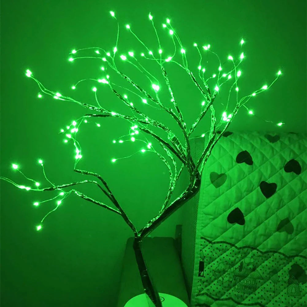 Fairy Light Spirit Tree Lamp Sparkly Tree Lamp Battery/USB Operated LED Mini Tree Warm Light Pearl Starry Night Light Platonel