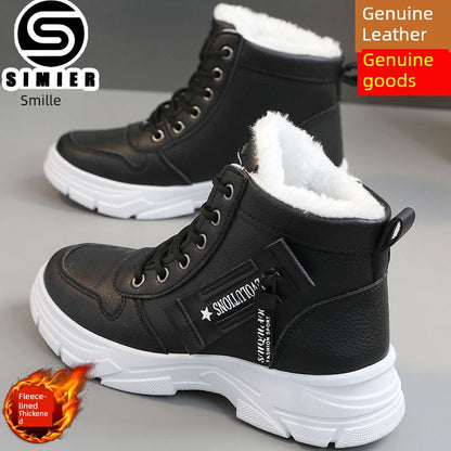 Smir 2024 New Sports Shoes Women's High-Top Winter Fleece-lined Thickening Thermal Cotton Shoes Platform Snow Boots Women Platonelstore