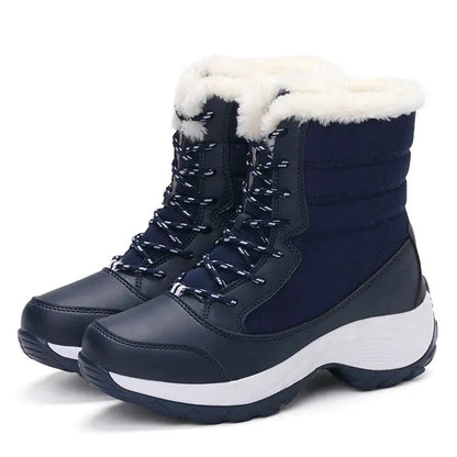 Women Boots Waterproof Heels Boots For Winter 2023 Tren Platform Ankle Boots Keep Warm Snow Shoes Plush Outdoor Short Boots Platonelstore