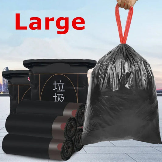 20pcs Black home Large Lawn Leaf Drawstring Trash Bags Big Multipurpose Garbage bags for cleaning storage 25/30 gallon Platonelstore