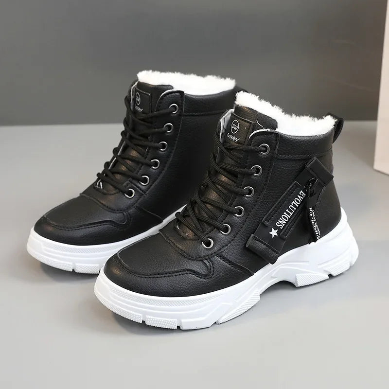 Women Boots 2024Winter Fashion Waterproof Height Increased Snow Boots Warm Plus High Top CottonShoes Platform Sports Ankle Boots Platonelstore